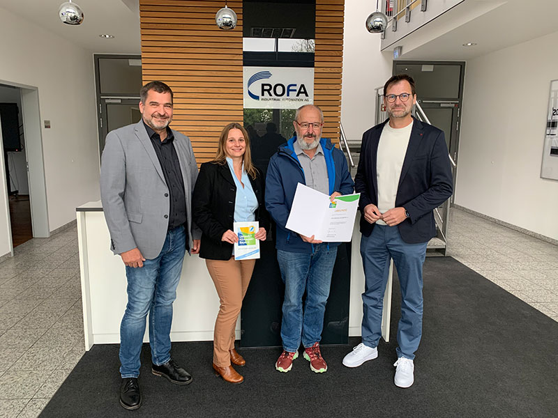 Die ROFA INDUSTRIAL AUTOMATION AG wurde mit der Urkunde “Umwelt und Klimapakt Bayern“ ausgezeichnet
